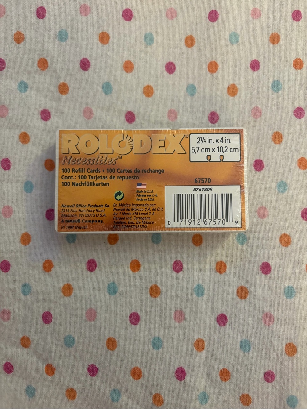 Vintage Rolodex Necessities 100 Refill Cards 2¼" x 4" Sealed NOS USA Made